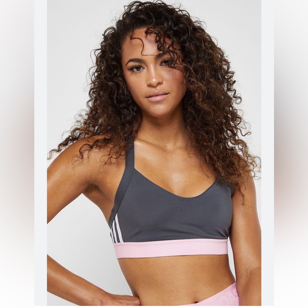 Adidas Gray and Pink Sports Bra